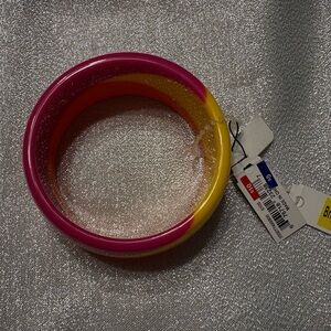 Pink and Yellow Bangle Bracelet